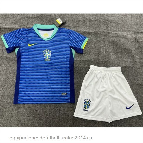 Nuevo 2ª Conjunto De Niños Brasil 2024 Azul Blanco Baratas